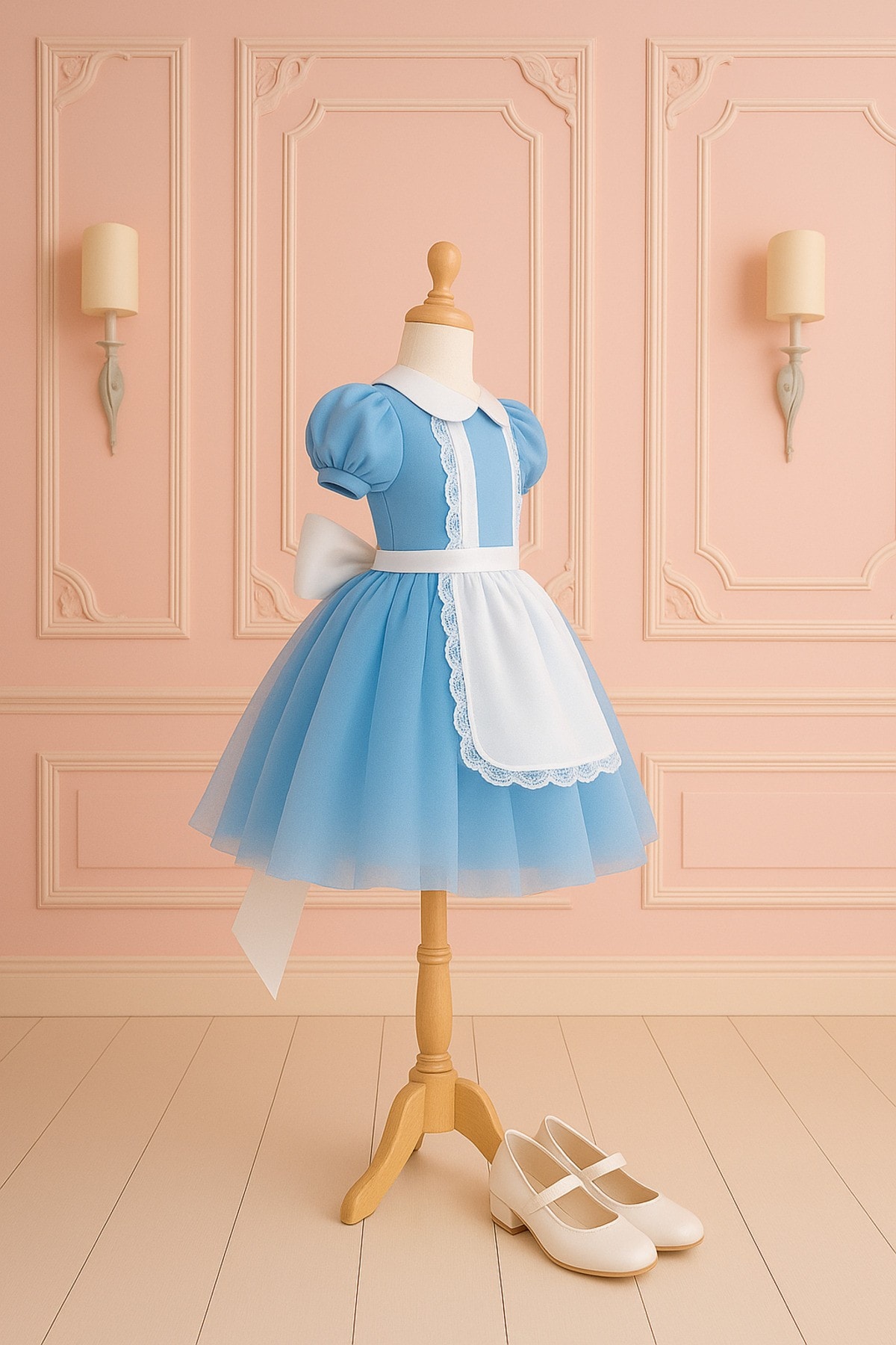 Alice Harikalar Diyarında Elbisesi, Mavi Kabarık Tüllü Elbise, Alice in Wonderland elbise