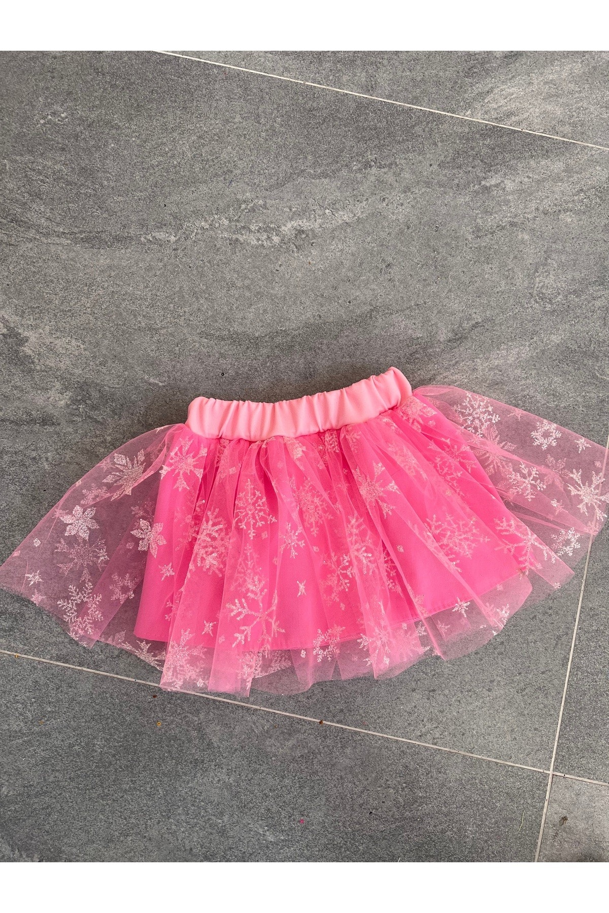 Pembe simli elsa etek, elsa tütü etek, pembe tütü etek