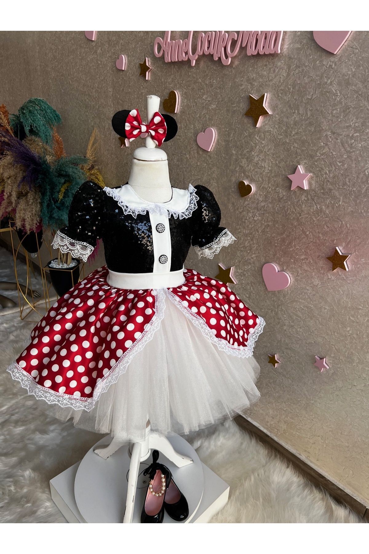 Kız Çocuk Minnie Mouse Konsept Kabarık Tüllü Elbise