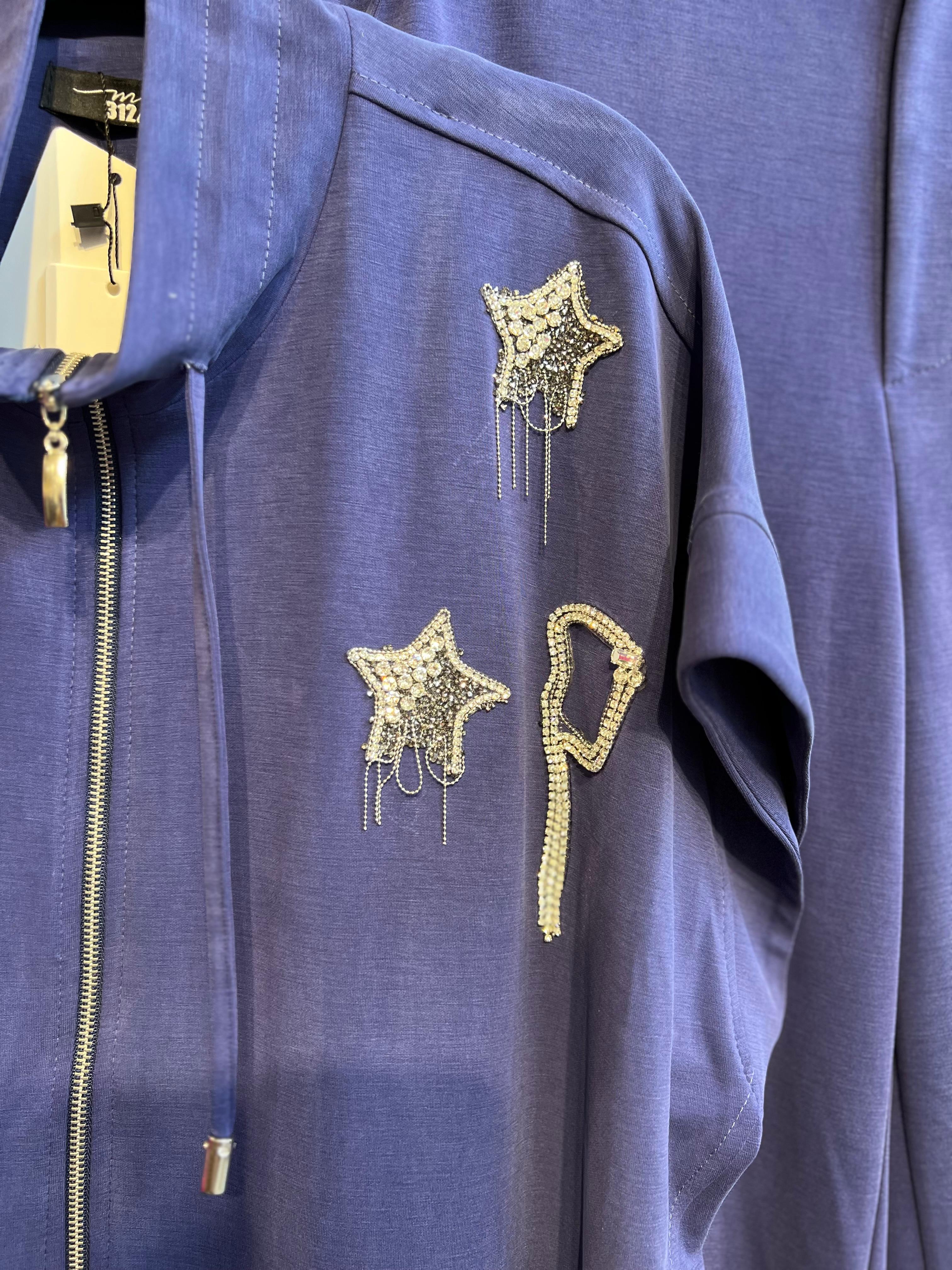 MY312- OMZU TAŞLI YELEKLİ MOR TAKIM