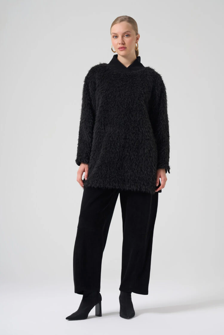 MASCARA- PELUŞ DETAY SİYAH KADİFE TAKIM