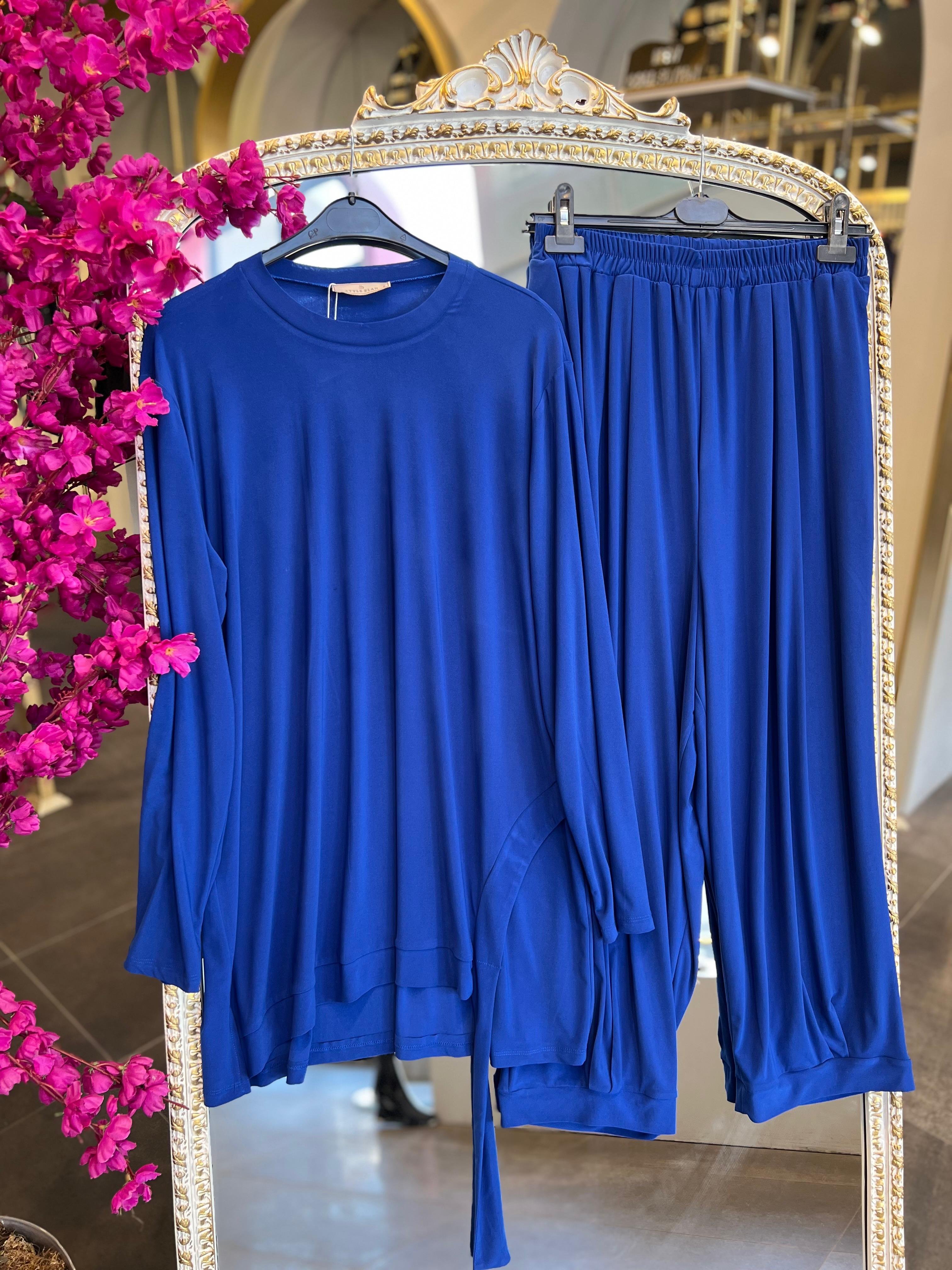STYLE ELAN- MAVİ BUZİ ŞALVAR TAKIM
