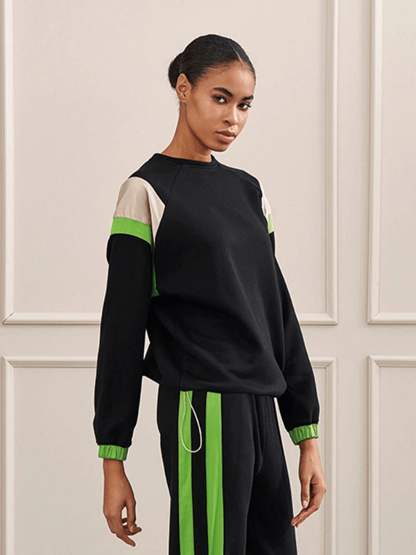SERAP ESER - UNIQUE OMUZ BAŞLARI RENKLİ PARAŞÜT GARNİLİ SWEATSHIRT