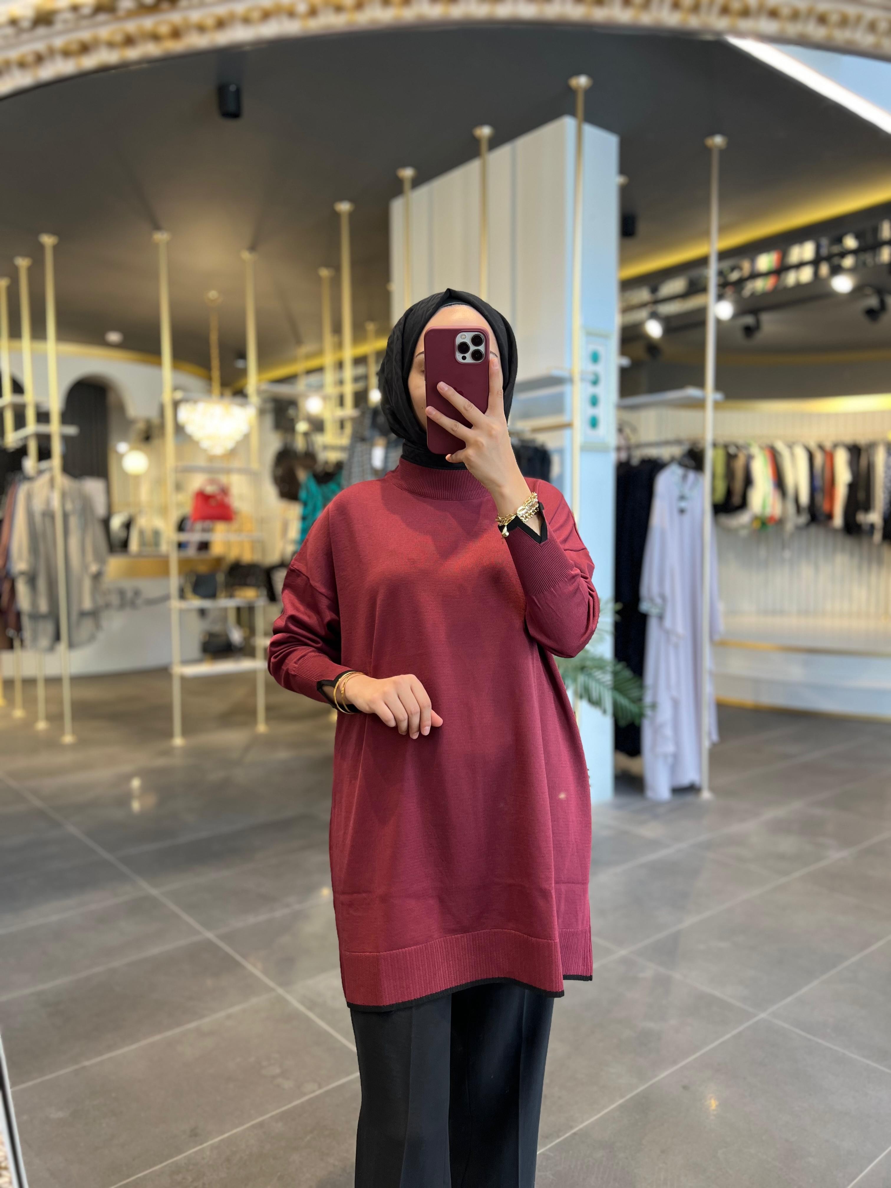 N'PRİVE- MERSERİZE BORDO TUNİK