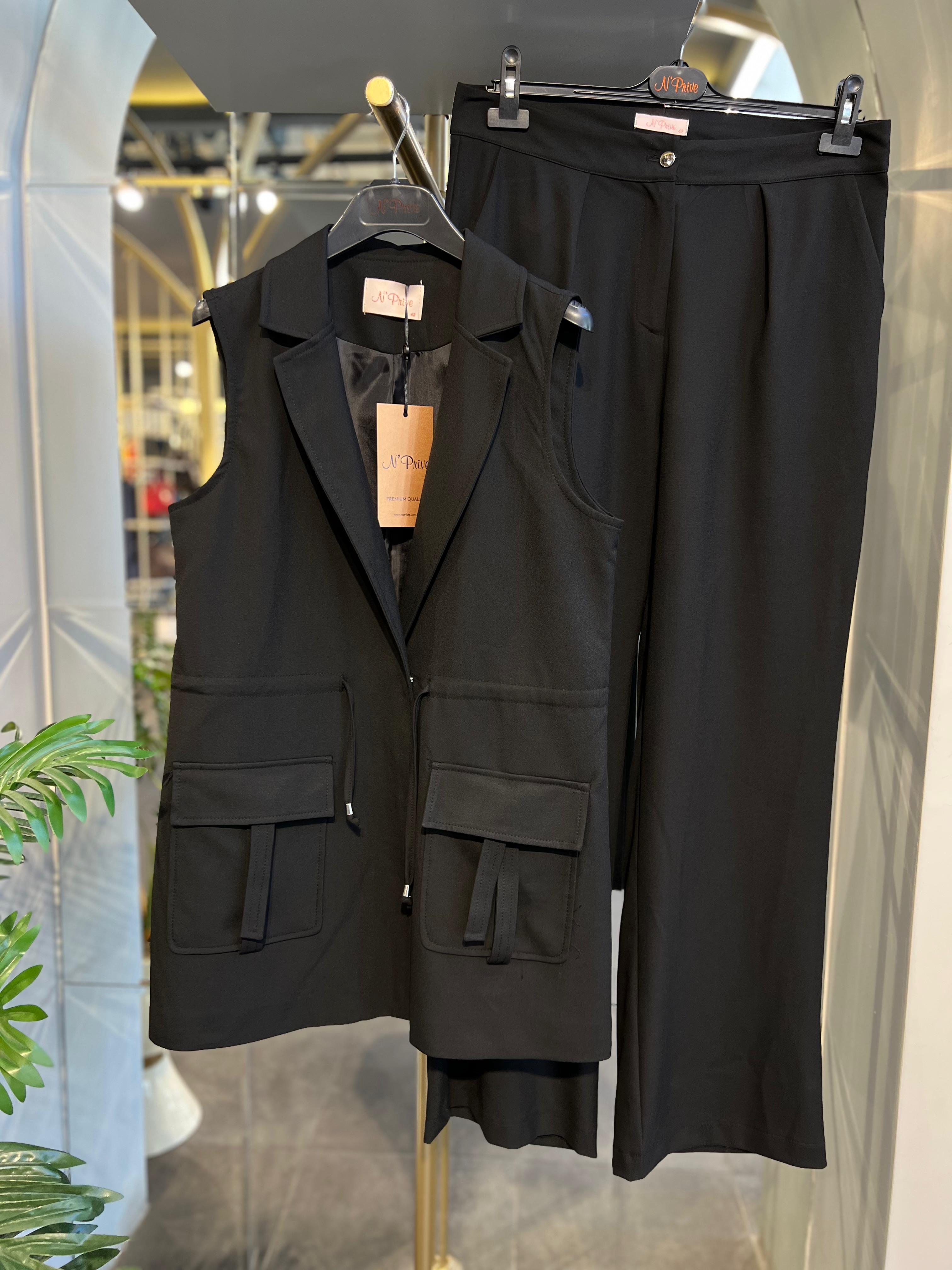 N'PRİVE- CEP DETAYLI YELEK TAKIM