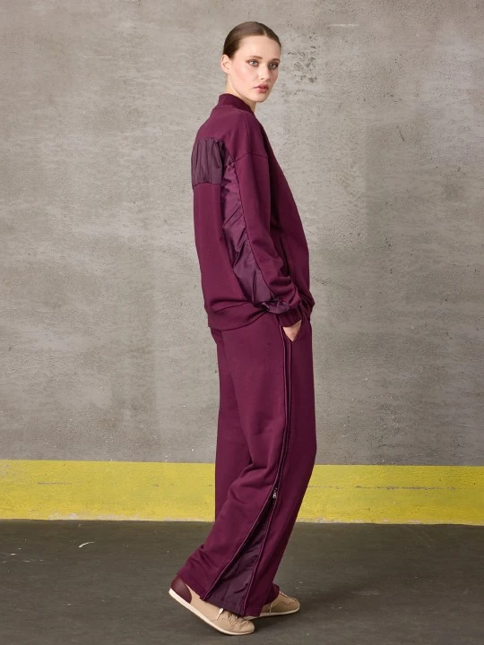 UNIQUE- SWEAT KUMAŞLI BORDO EŞOFMAN TAKIMI