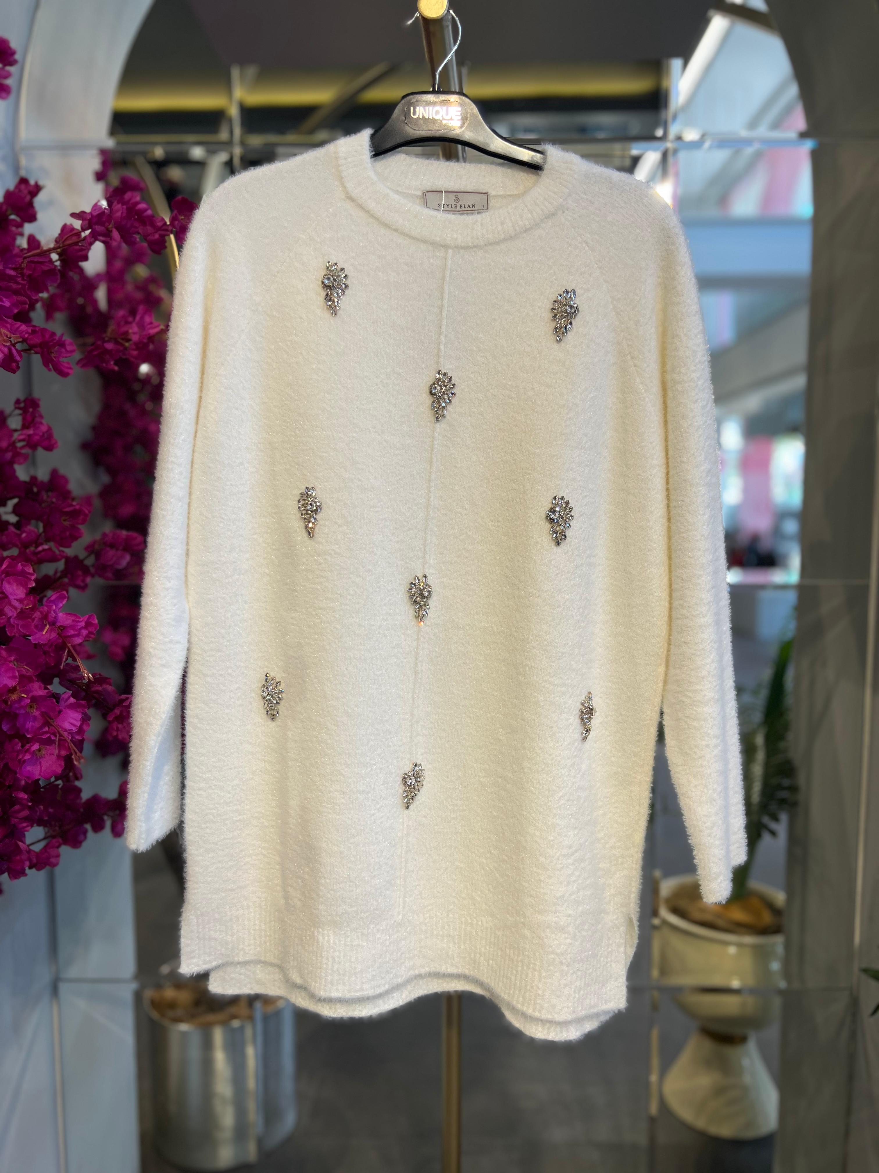 STYLE ELAN- TAŞ DETAYLI ANGORA KAZAK