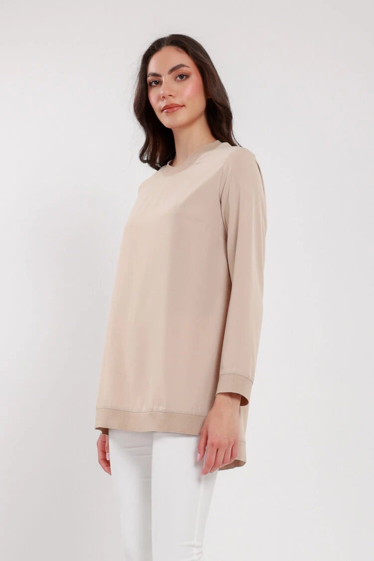 MASCARA- TAŞ RENK RİBANALI BLUZ