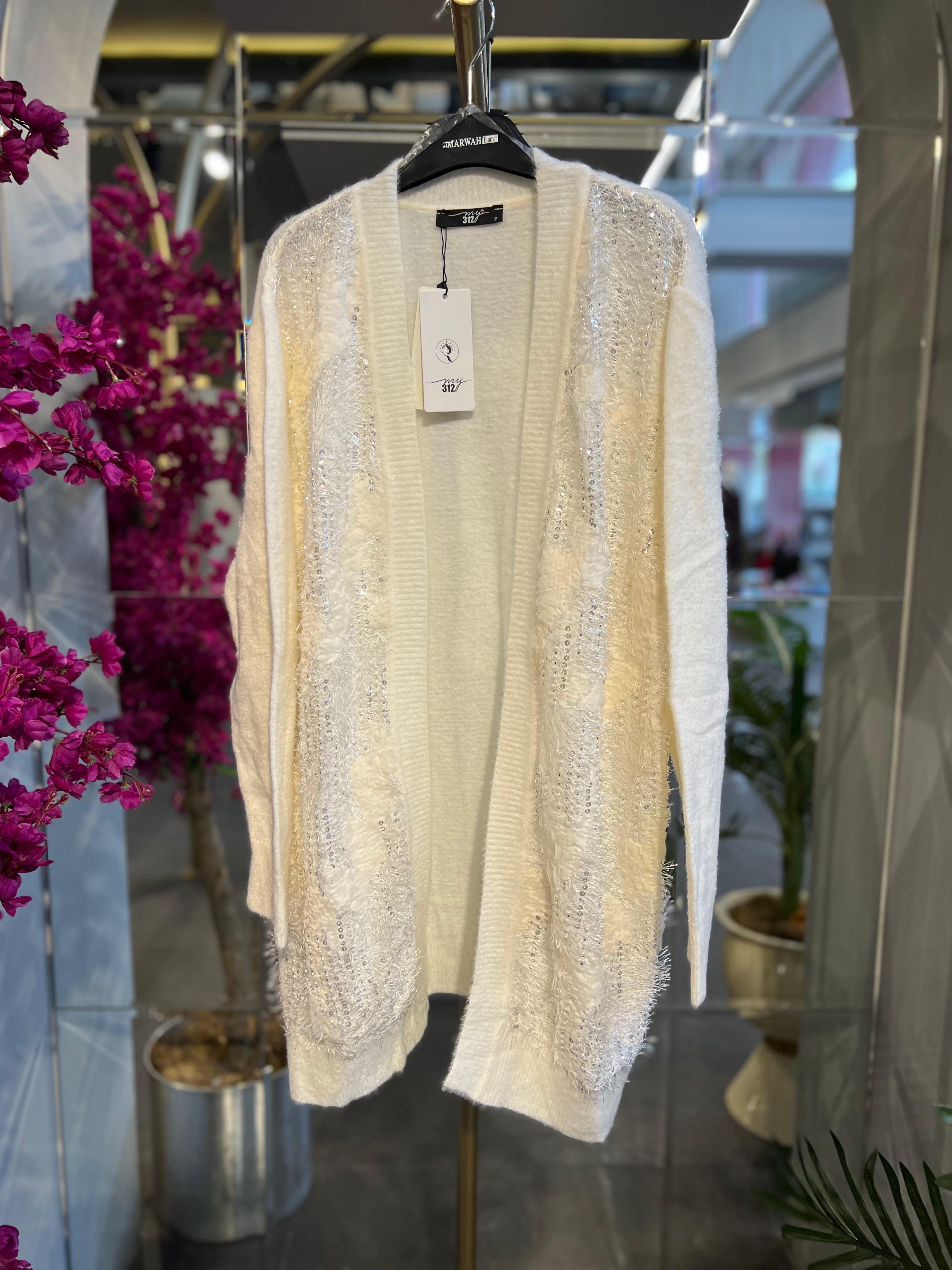 MY312- ÖNÜ TAŞLI EKRU TRİKO HIRKA