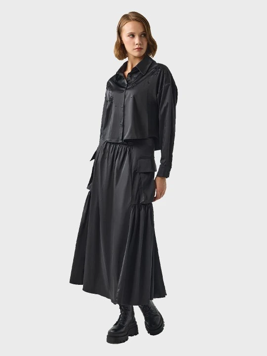 UNIQUE- PARAŞÜT KUMAŞ CEP DETAYLI ETEK TAKIM