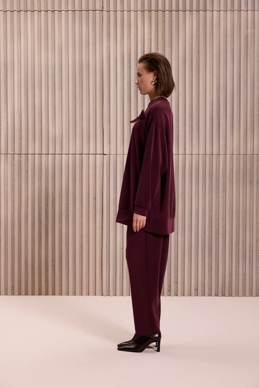 QUPRA- Çiçek Nakışlı Toro Bordo Takım