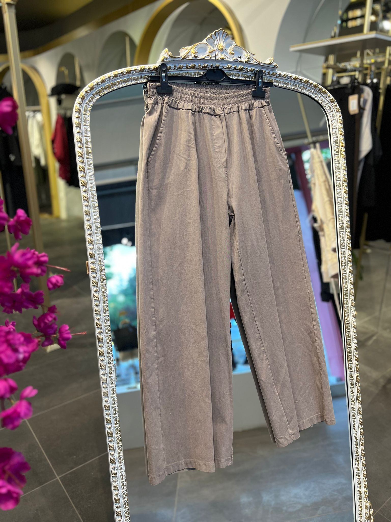 STYLE ELAN-  İTHAL CAMEL PALAZZO PANTOLON