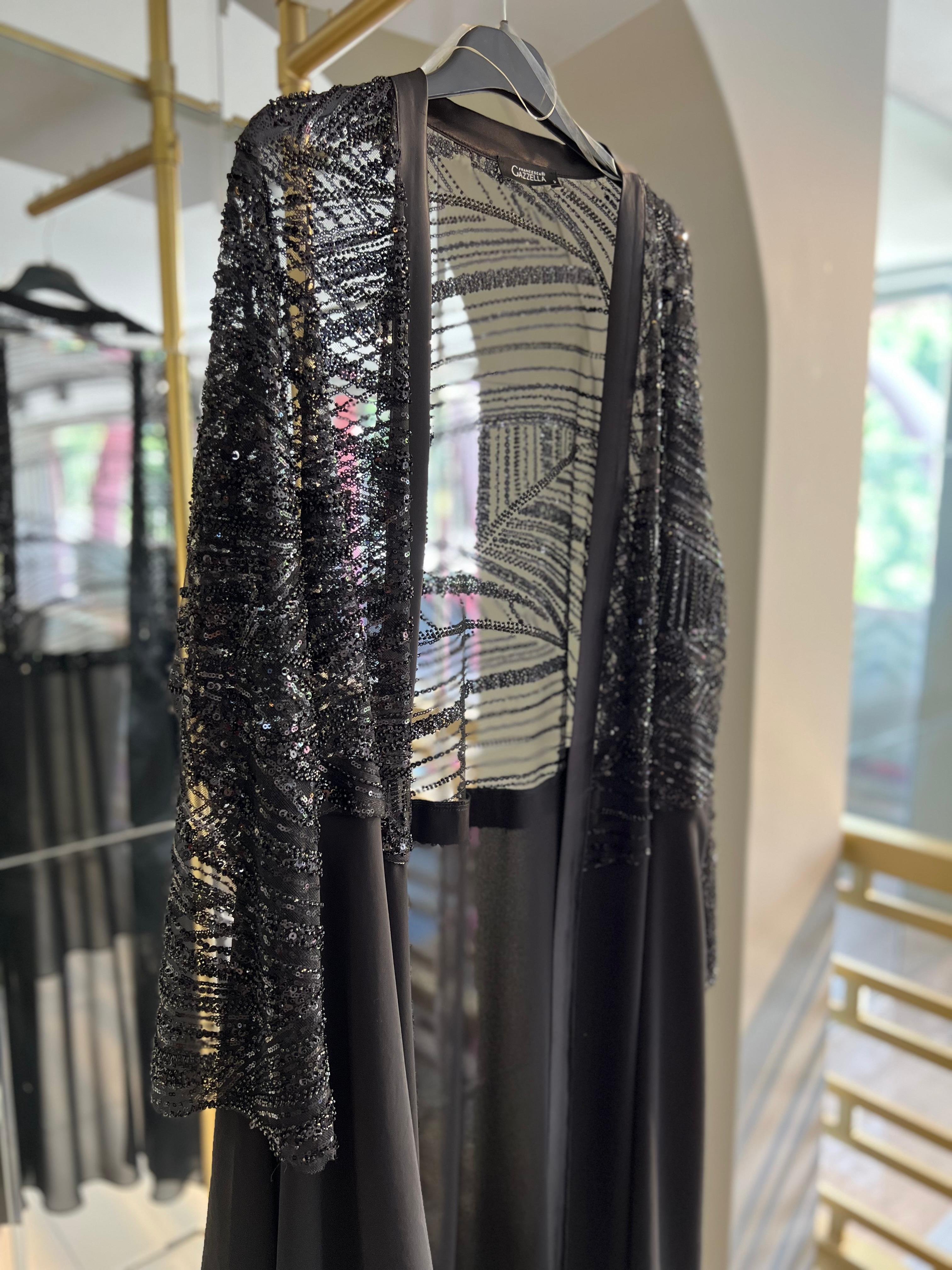 GAZELLA- TAŞ İŞLEMELİ TÜL ABAYA