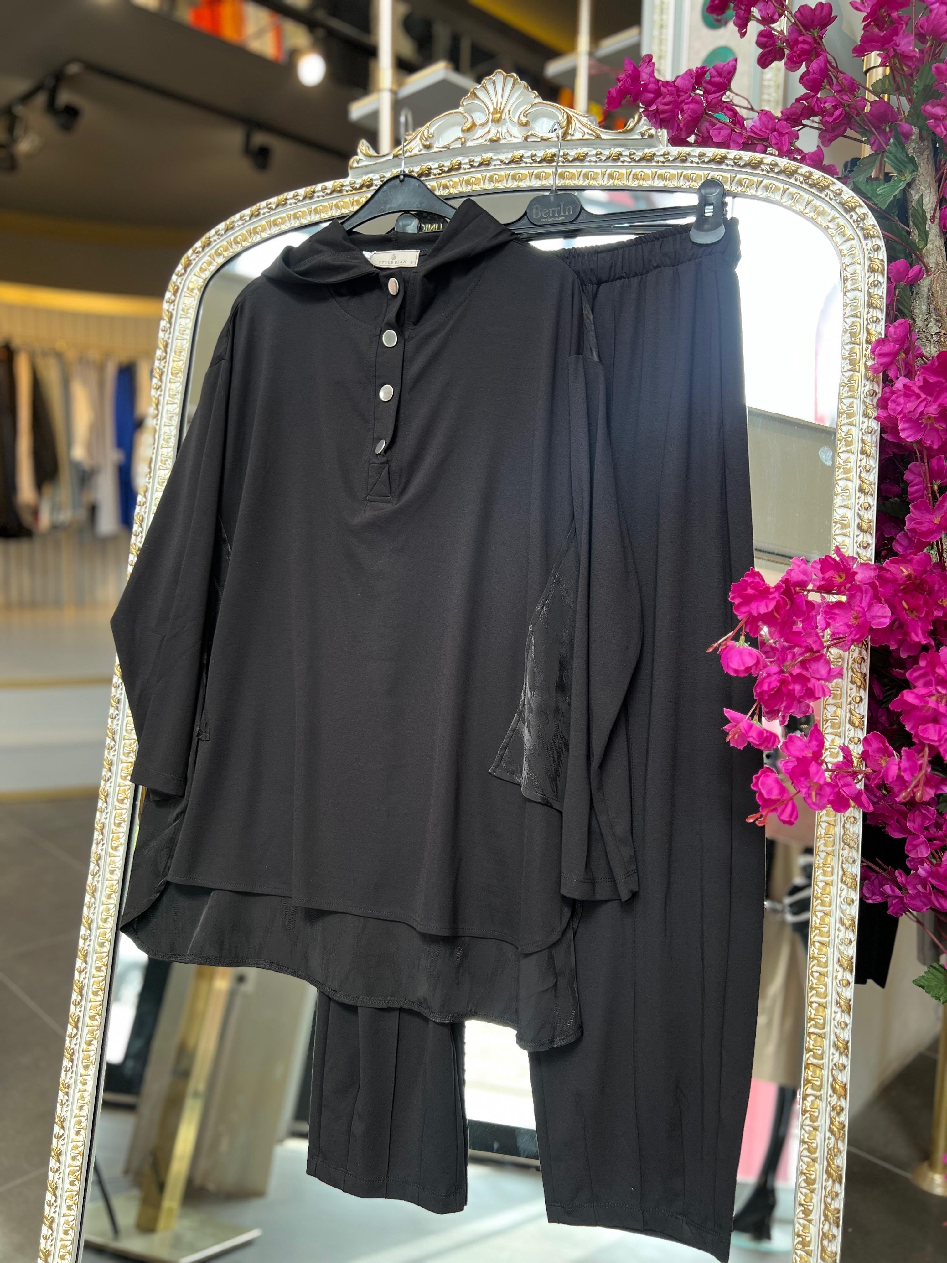 STYLE ELAN- ARKASI SATEN DETAYLI TAKIM