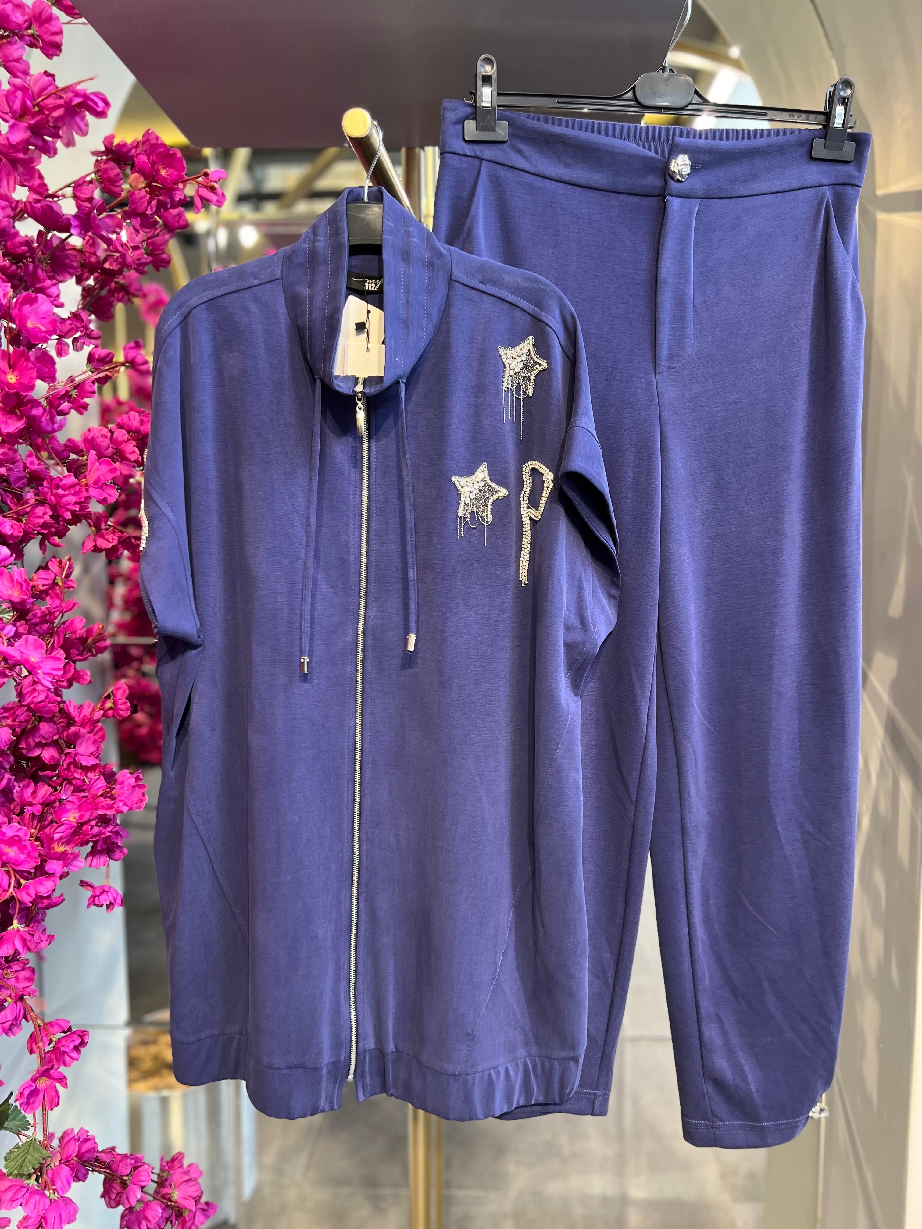 MY312- OMZU TAŞLI YELEKLİ MOR TAKIM