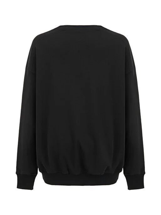 NOCTURNE Oversize Taş Baskılı Sweatshirt