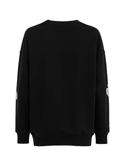 NOCTURNE Taş Baskılı Oversize Sweatshirt