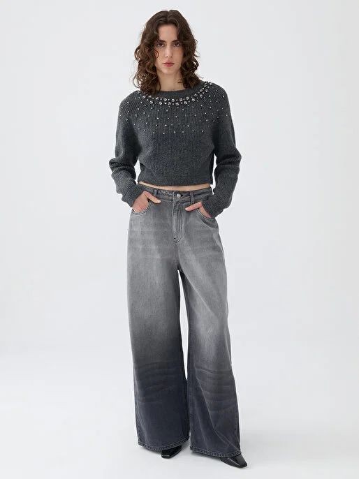 NOCTURNE Wide Leg Jean Pantolon