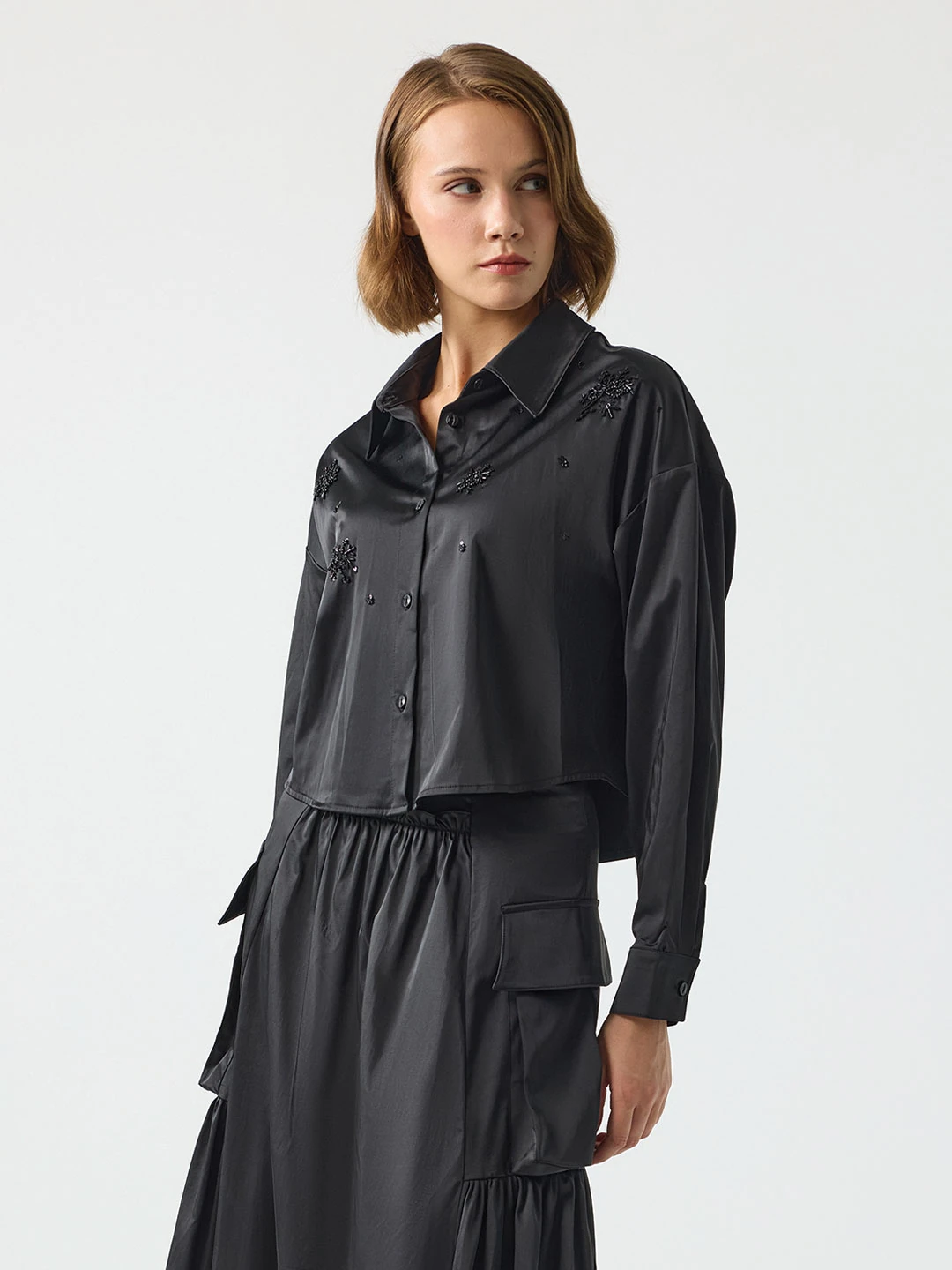 UNIQUE- PARAŞÜT KUMAŞ CEP DETAYLI ETEK TAKIM