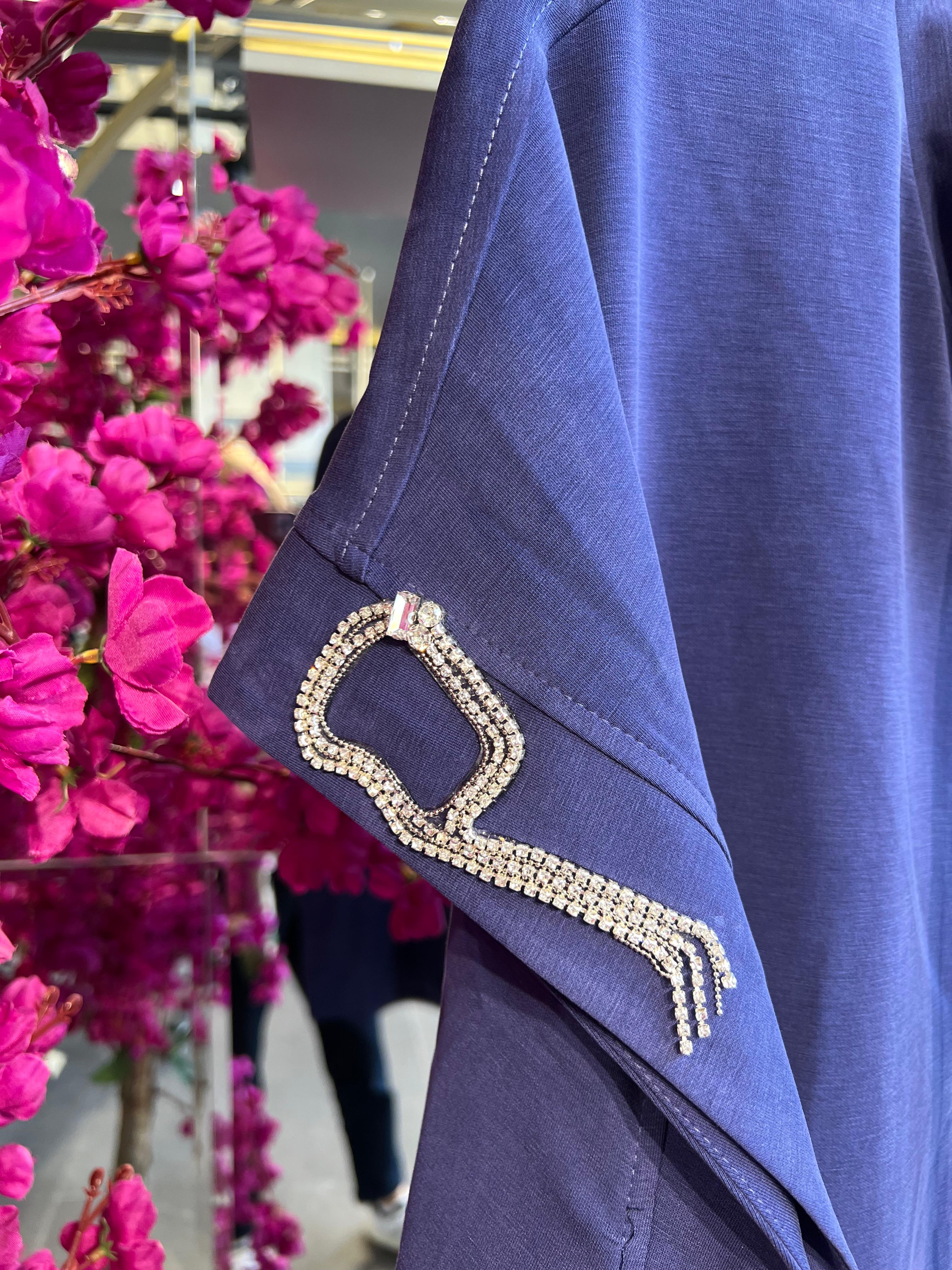 MY312- OMZU TAŞLI YELEKLİ MOR TAKIM