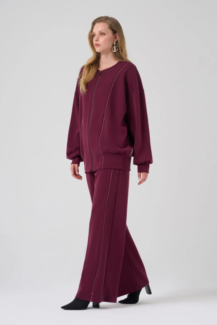 MASCARA- GOLD ŞERİT DETAY MÜRDÜM TAKIM