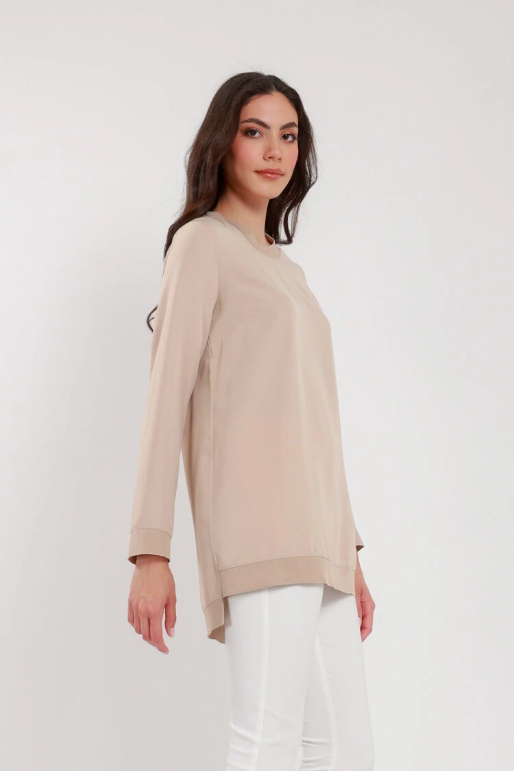 MASCARA- TAŞ RENK RİBANALI BLUZ