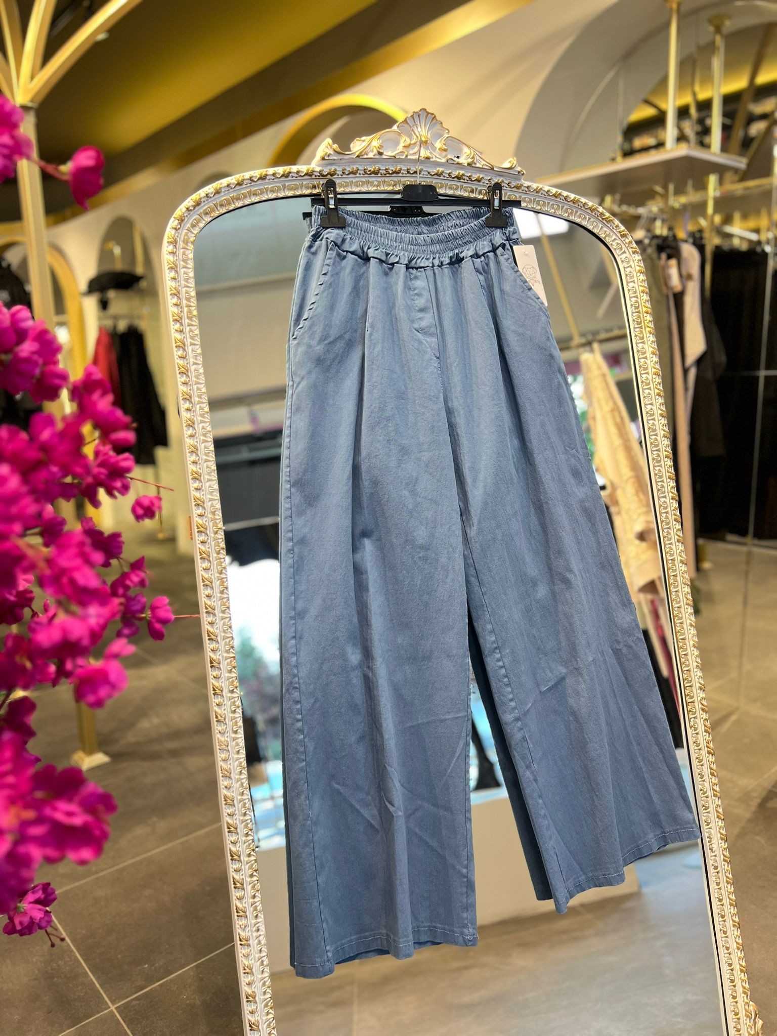 STYLE ELAN- İTHAL MAVİ PALAZZO PANTOLON