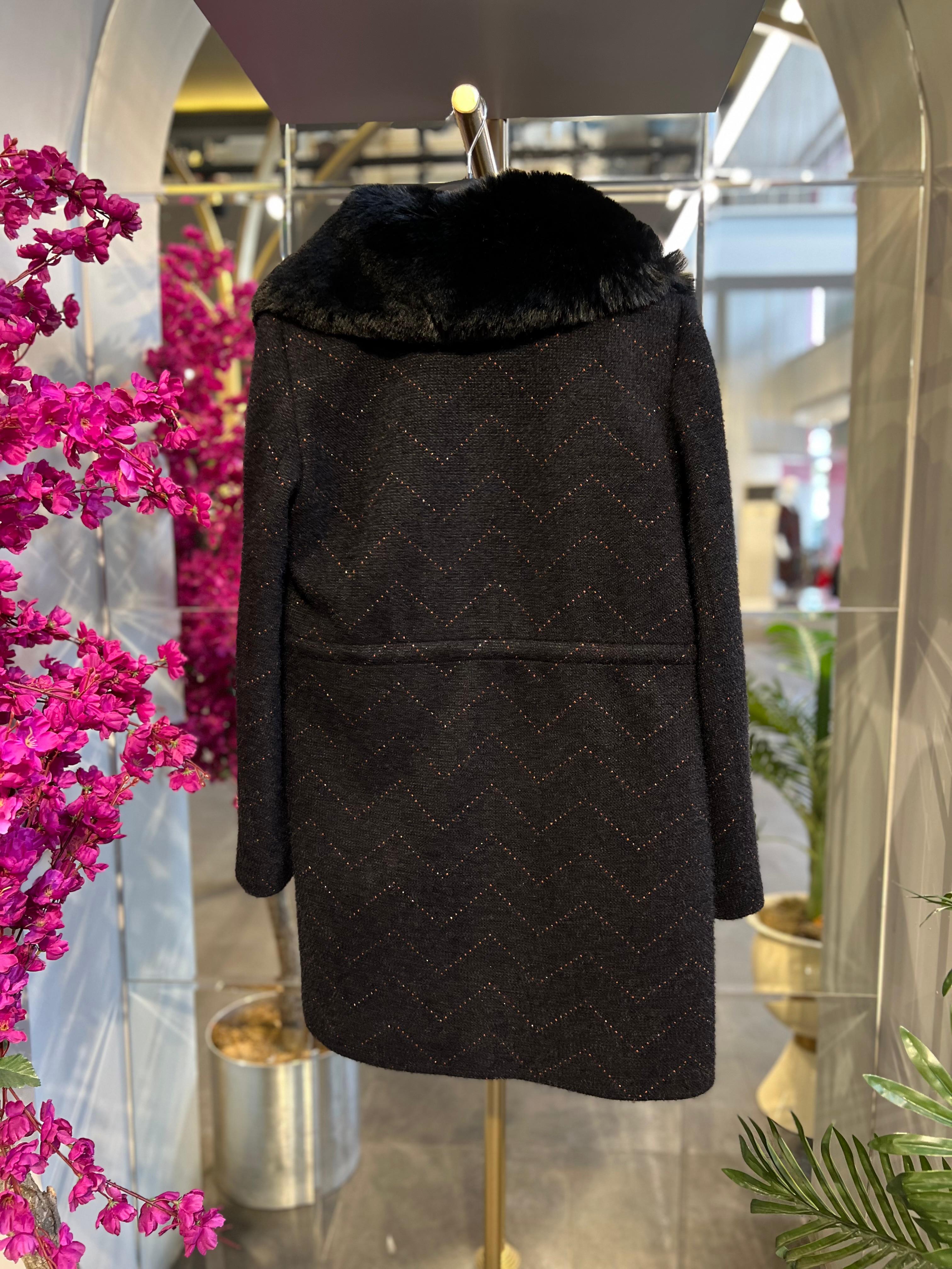 N'PRİVE- KÜRK DETAYLI ÇELİK ÖRME KABAN