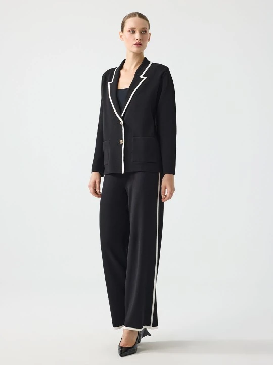 UNIQUE- ÇİFT RENKLİ SİYAH TRİKO TAKIM