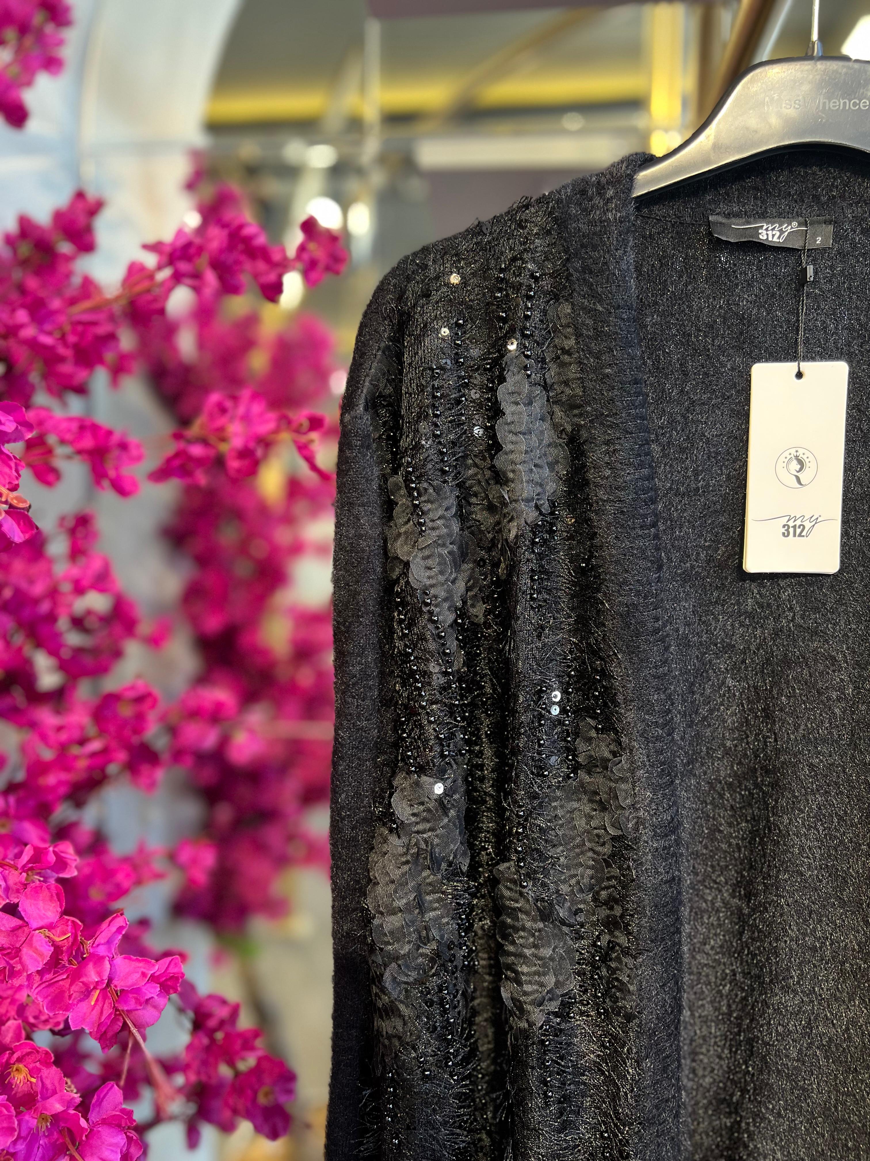 MY312- ÖNÜ TAŞLI TRİKO HIRKA