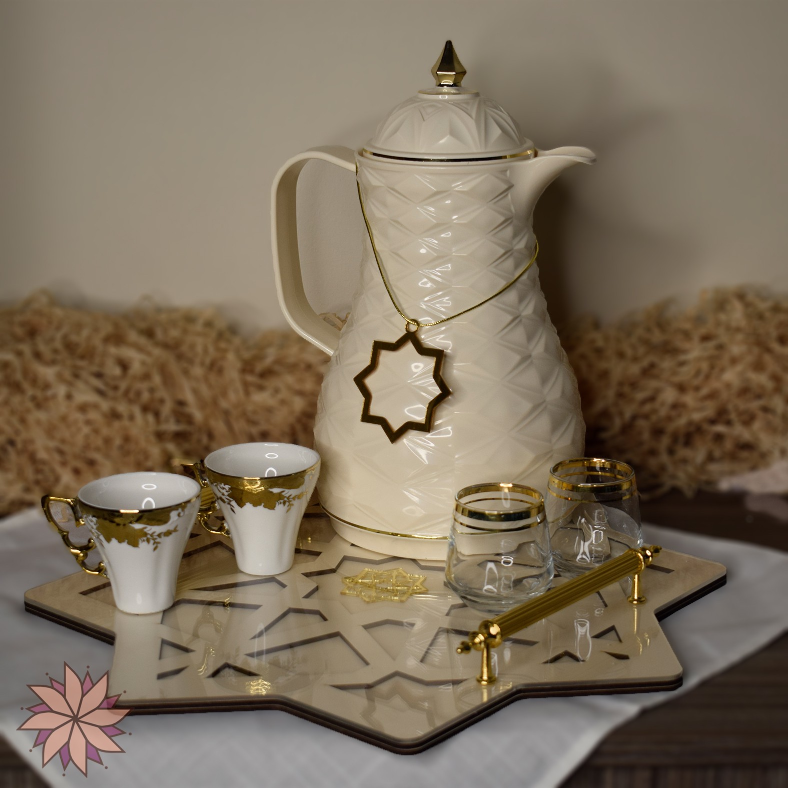 Beige thermos specially designed for Ramadan