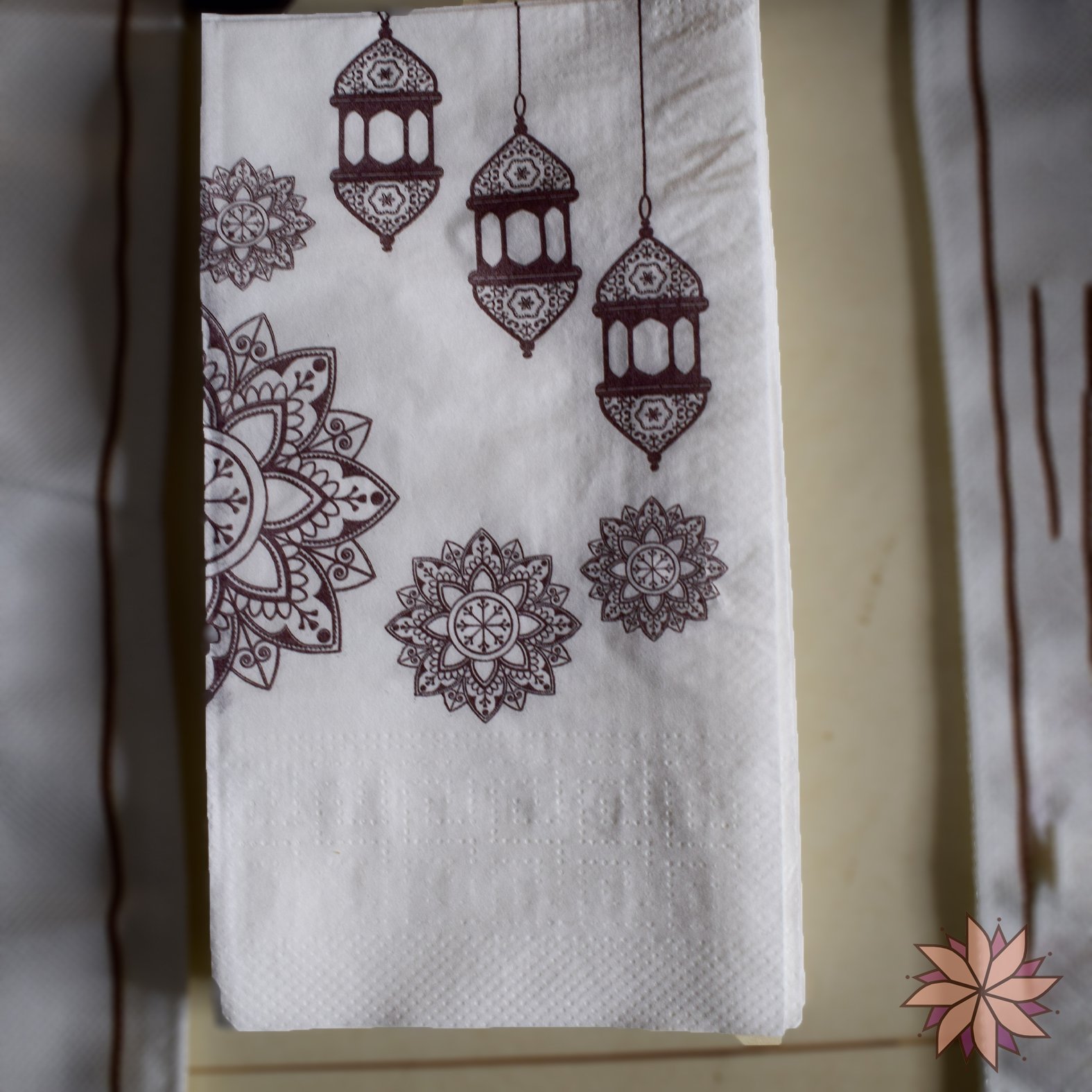 High Quality Napkins with Special Designs for Ramadan, 25 Pieces