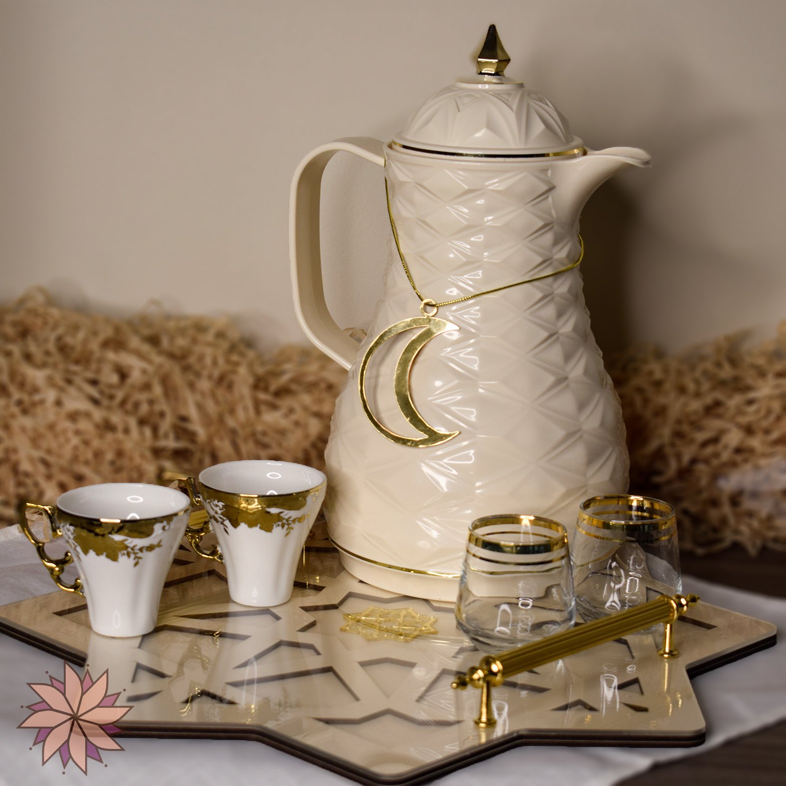 Beige thermos specially designed for Ramadan