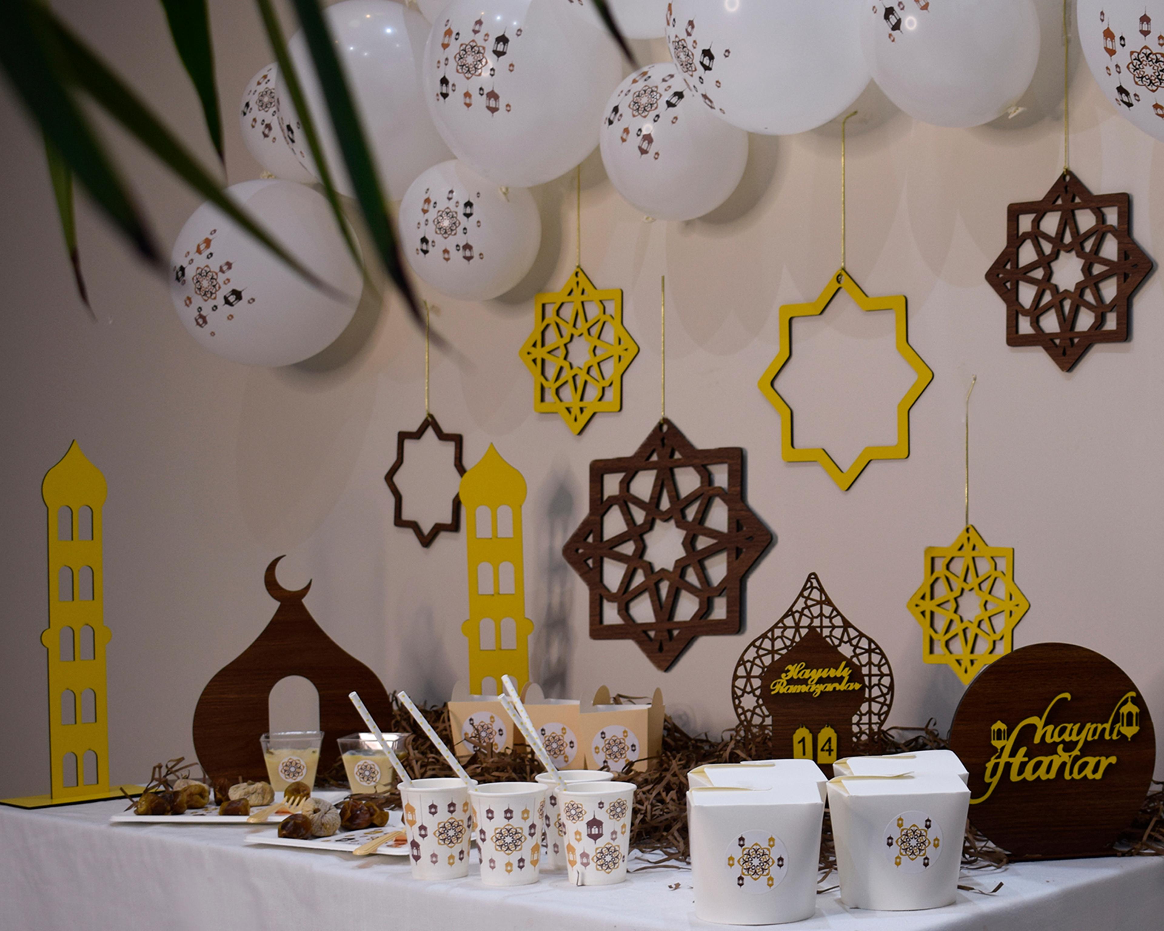 Ramadan Wooden Decorations with Arabic Calligraphy