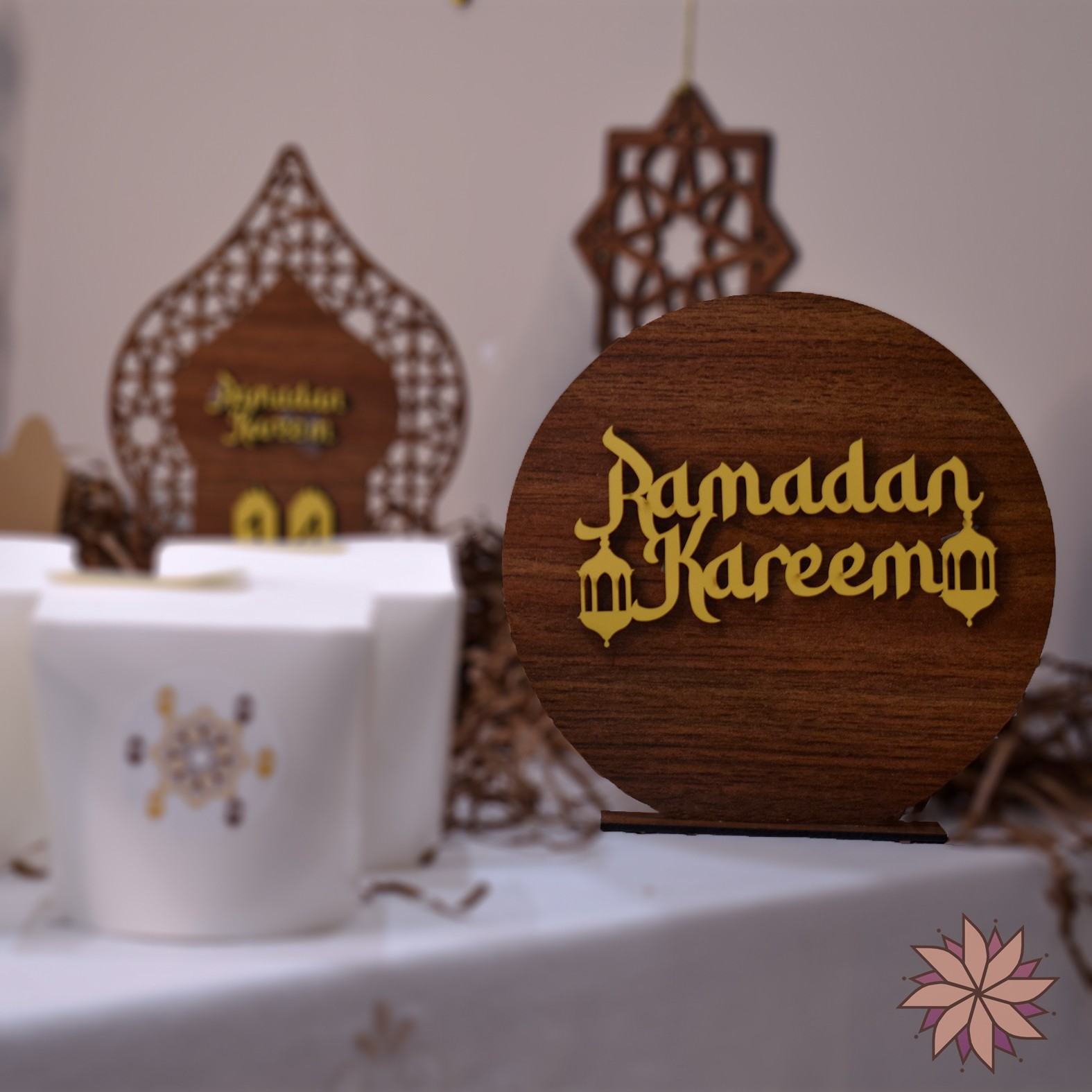 Ramadan Wooden Decorations with Arabic Calligraphy