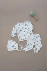 Yonca Baskılı Pure Hug Serisi Kruvaze 3'lü Takım - 250466