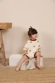 Kiraz Baskılı Oversize Tulum - 250024