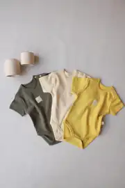 3lü Basic Kısa Kollu Çıt Çıtlı Body Zıbın Model 8 - 11101