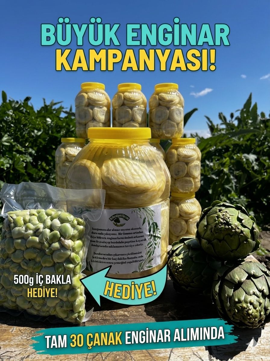 30 Çanak Enginar + 500 Gram Bakla Hediye