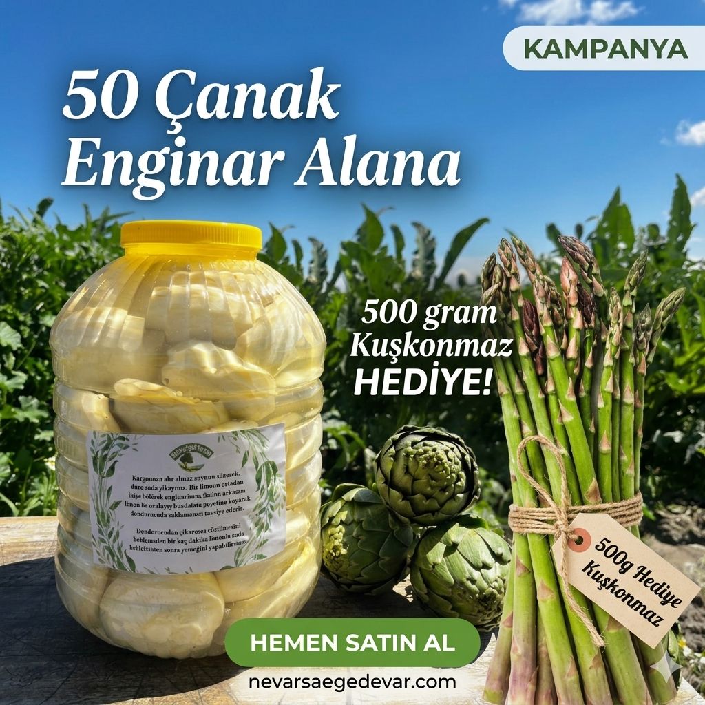 50 Çanak Enginar + Kuşkonmaz Hediye Paketi