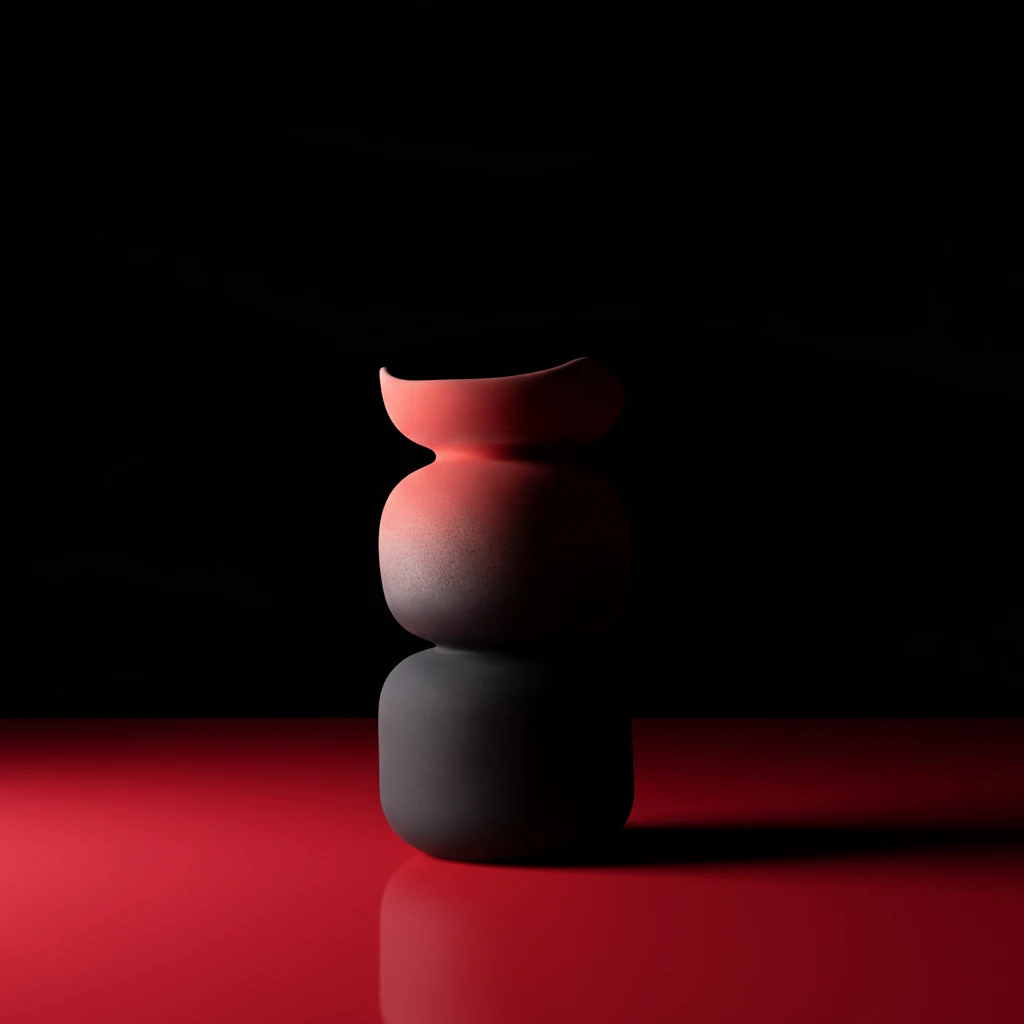 Twinwave Gradient Vase Red & Black