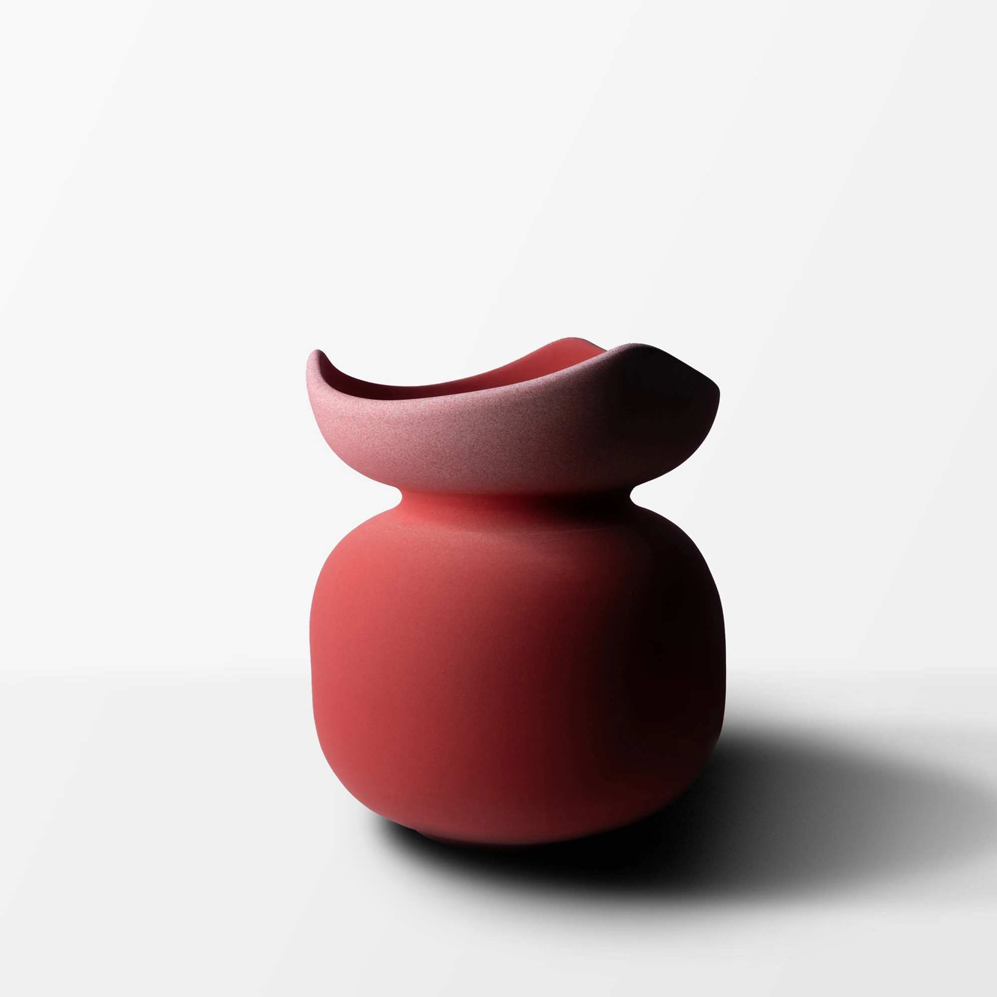 Waveform Gradient Matte Vase Red