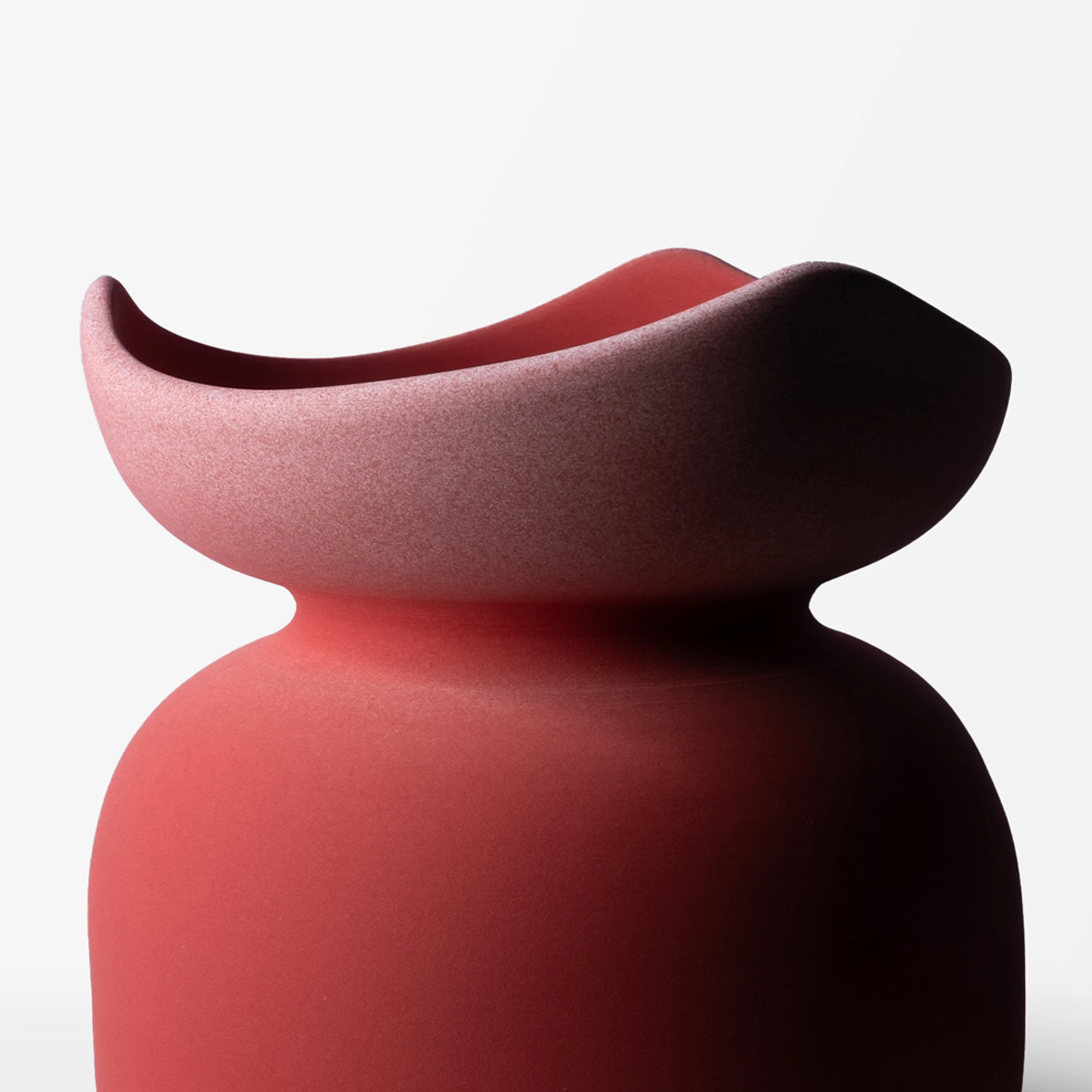 Waveform Gradient Matte Vase Red