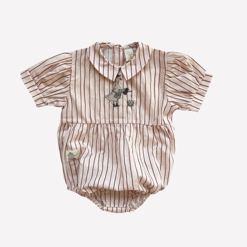 Auntie Me Organic Striped 'Goose' Woven Onesie