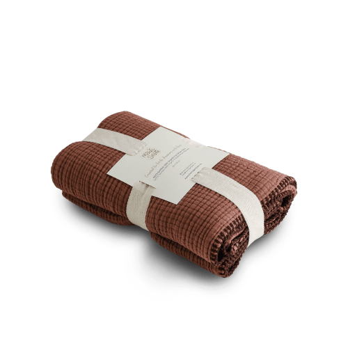 The Magic State 'Mulberry' 4 Layer Organic Muslin Blanket