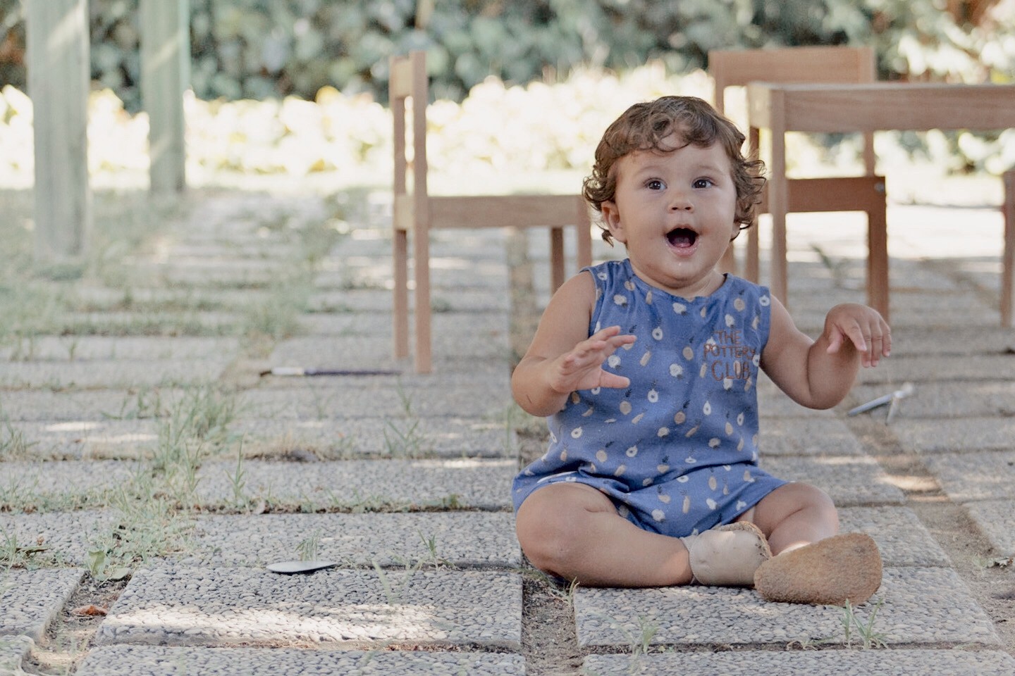 Auntie Me Organik Blue Ice ’Plant Ceramics’ Dokuma Kısa Tulum