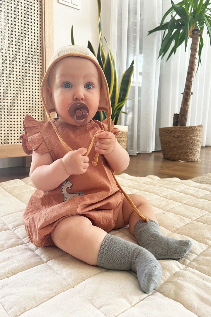 Auntie Me Organic Cork ’goat’ Woven Bubble Onesie