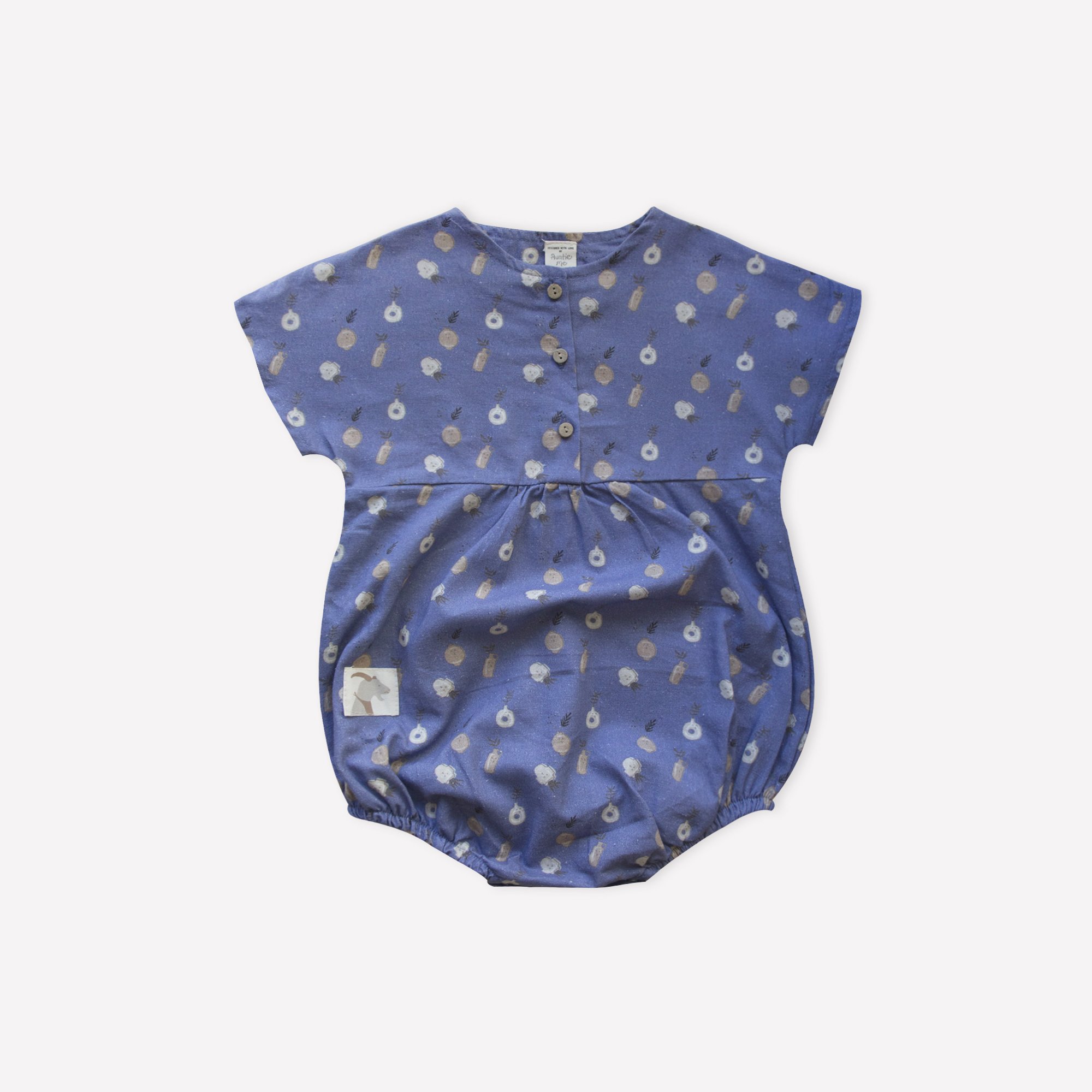 Blue Ice ’plant Ceramics’ Woven Bubble Onesie