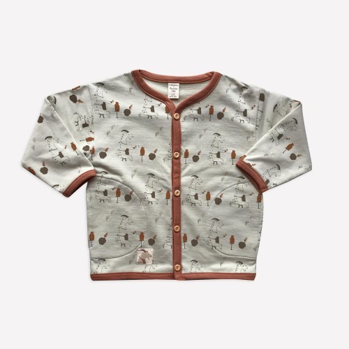 Auntie Me Organic Celadon 'Goat Making Pottery' Button-Up Jacket