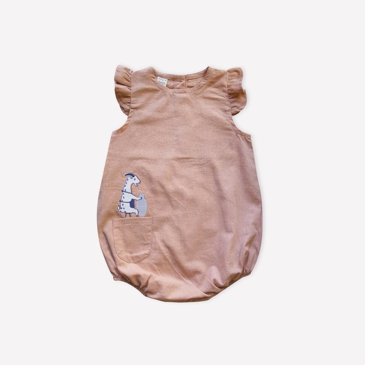 Auntie Me Organic Cork ’goat’ Woven Bubble Onesie